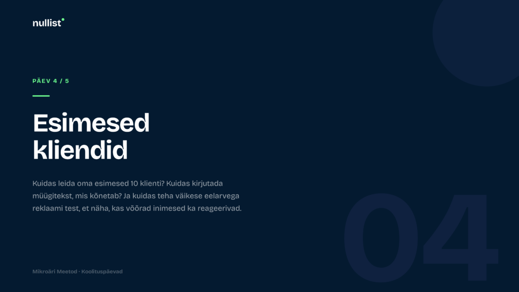 Ettevotluskoolitus -klientide leidmine