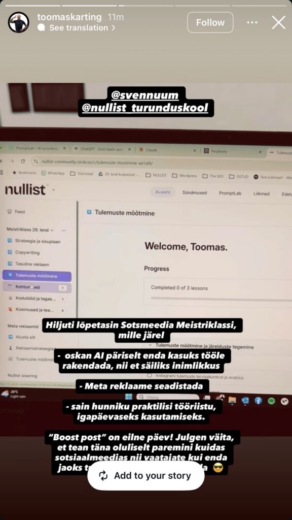 Parim sotsiaalmeedia koolitus Eestis